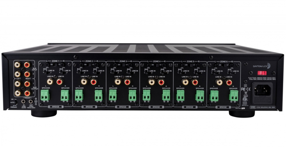 Dayton Audio MA1260 & 2 Paar schwarze DLS MB6i für das Fitnessstudio oder die Terrasse
