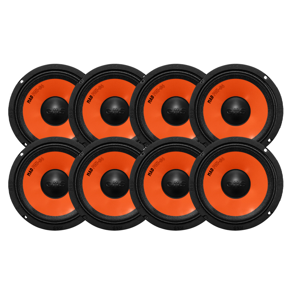 8er-Pack GAS MAD PM1-64, 6,5-Zoll-Mitteltöner