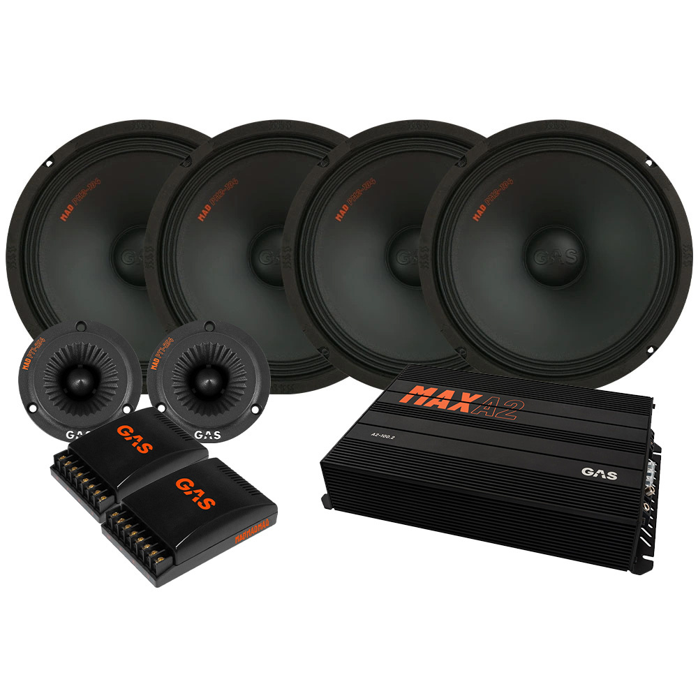 4er-Pack GAS MAD PM2-104 SPL mit Verstärker, mittel