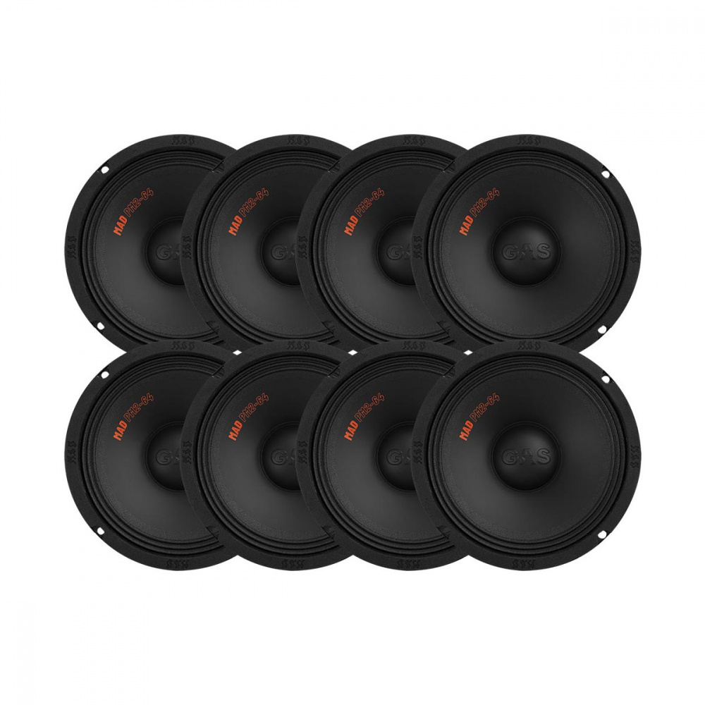 8er-Pack GAS MAD PM2-64, großartige 6,5-Zoll-Mitteltöner
