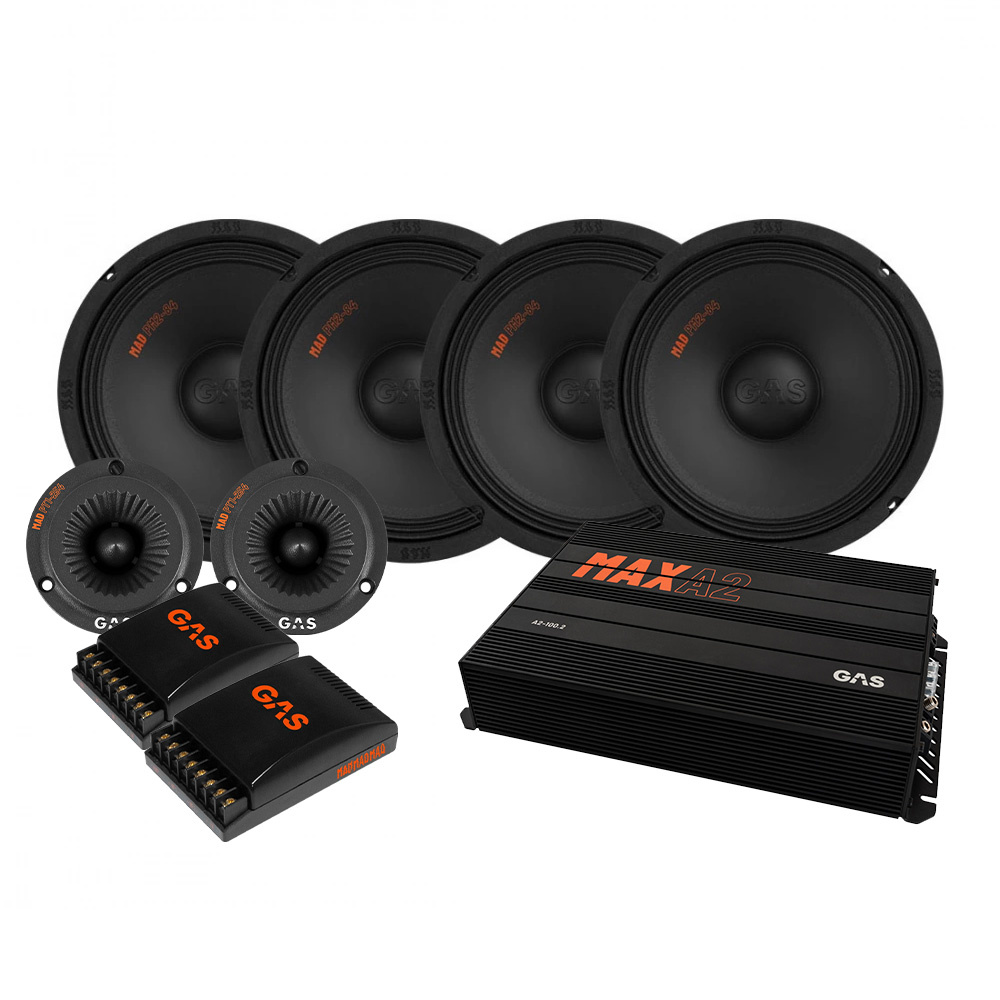 4er-Pack GAS MAD PM2-84 SPL mit Verstärker, mittel