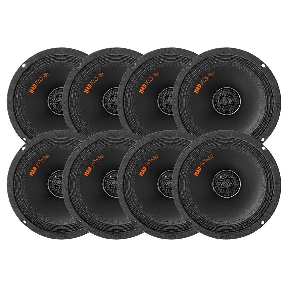 8er-Pack GAS MAD PX2-64, großartige 6,5-Zoll-Koaxiallautsprecher
