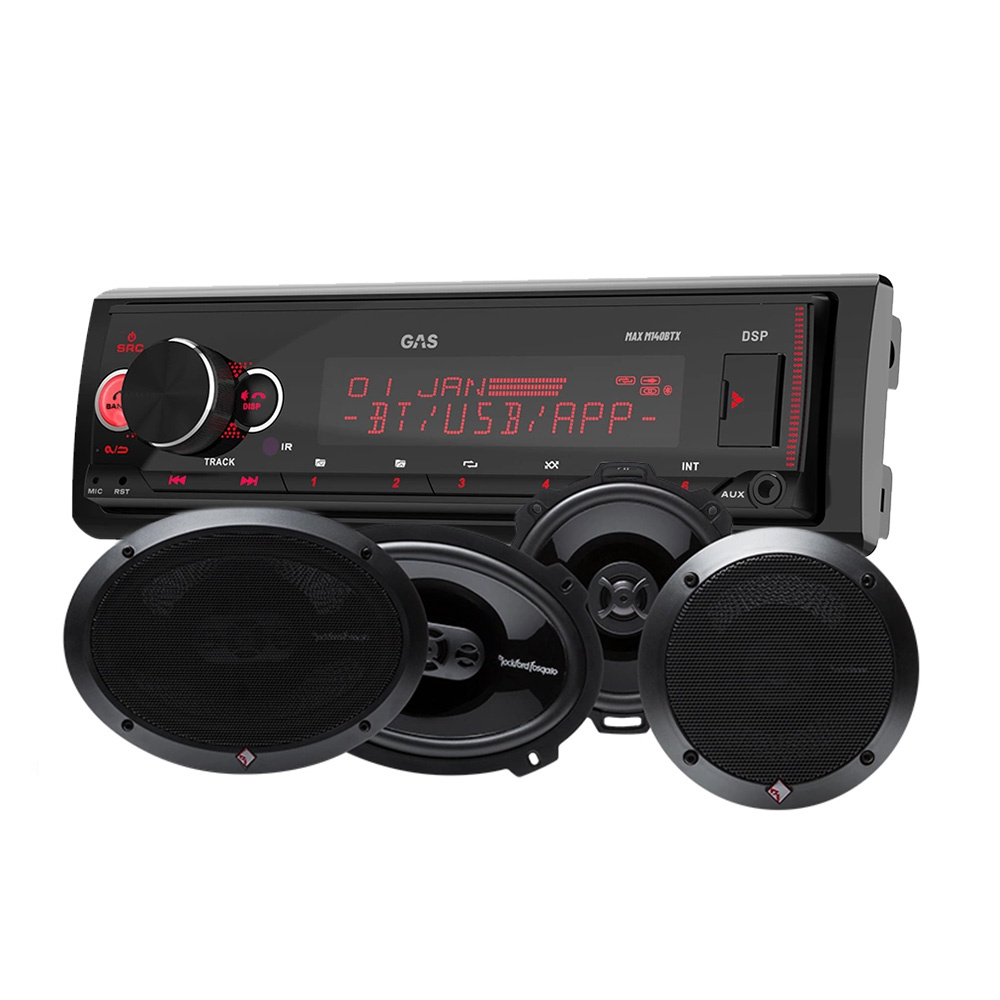 GAS MAX M140-BTX & Rockford Fosgate PUNCH-Lautsprecher, Car-Audio-Paket