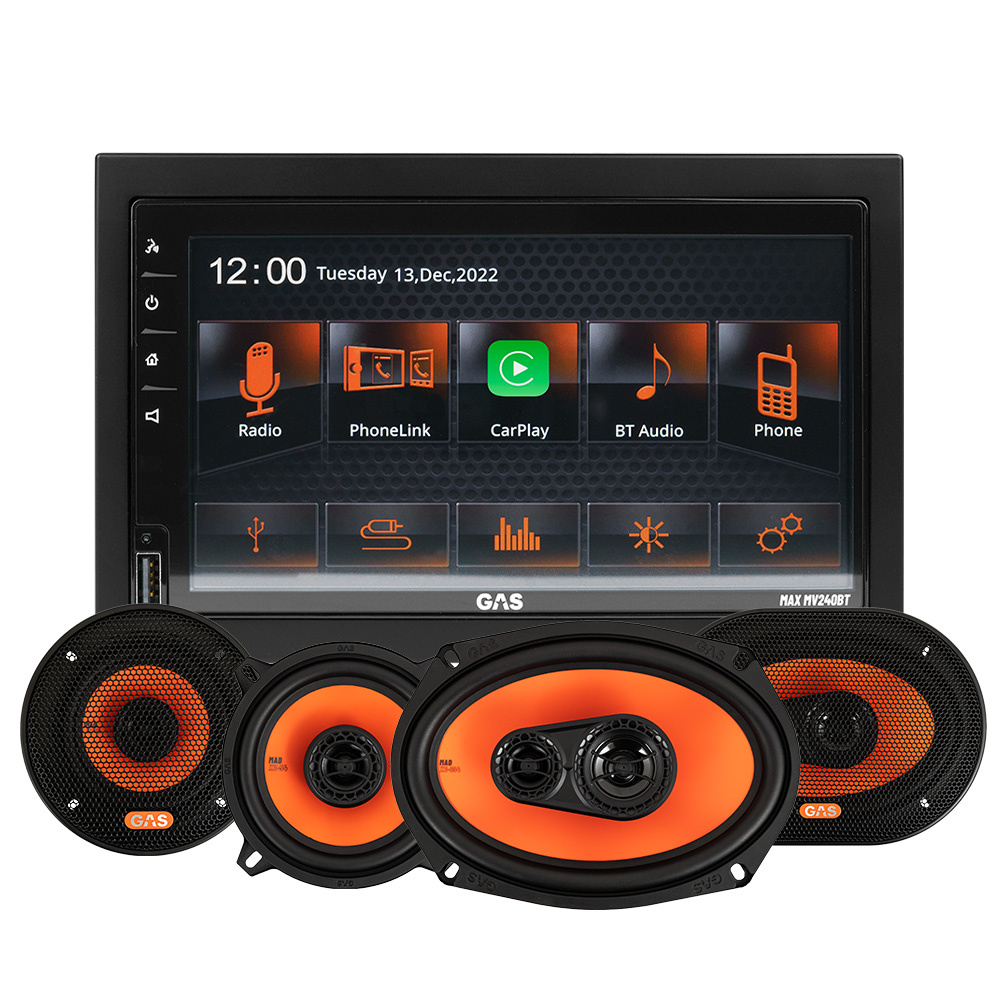GAS MAX MV240-BT & GAS MAD X2-Lautsprecher, Car-Audio-Paket