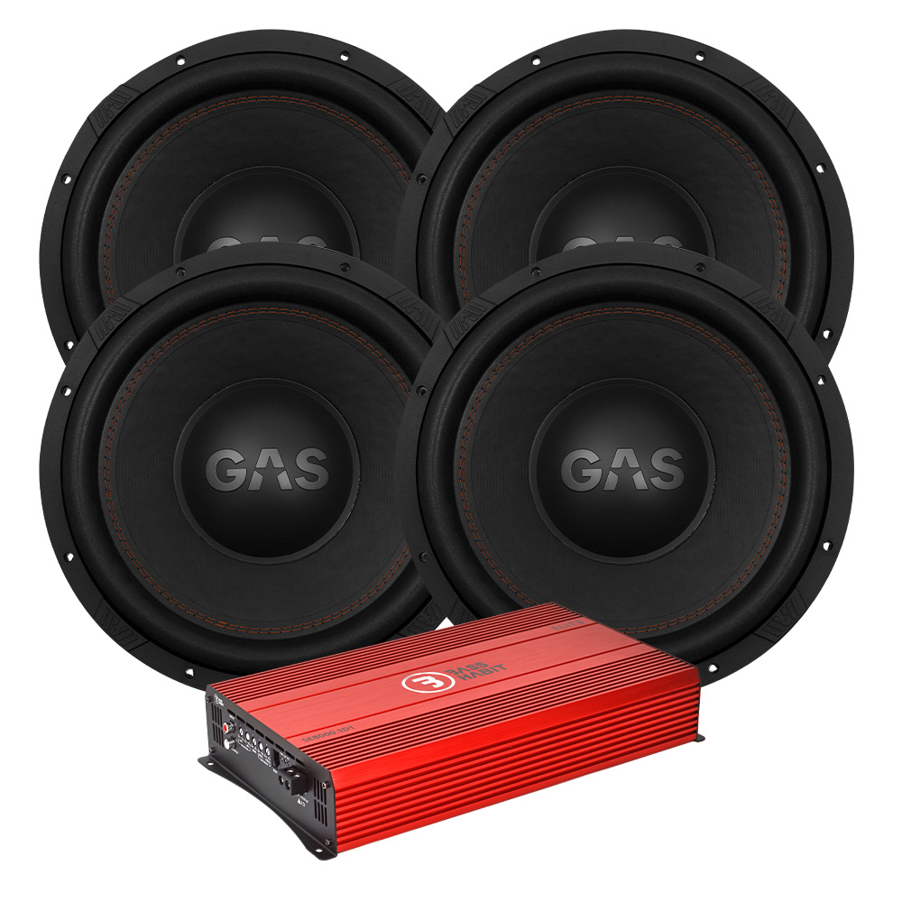 4er-Set GAS MAX S1-15D2 mit Bass Habit SE8000.1D1, Basspaket