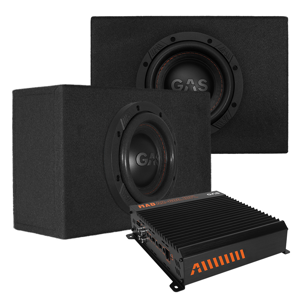 Schlankes Basspaket mit doppelten GAS MAX 6.5”-Subwoofergehäusen
