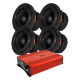 4er-Set GAS MAX S1-8D1 & Bass Habit SPL ELITE 5100.1DF, Basspaket 4er-Set GAS MAX S1-8D1 & Bass Habit SPL ELITE 5100.1DF, Basspaket