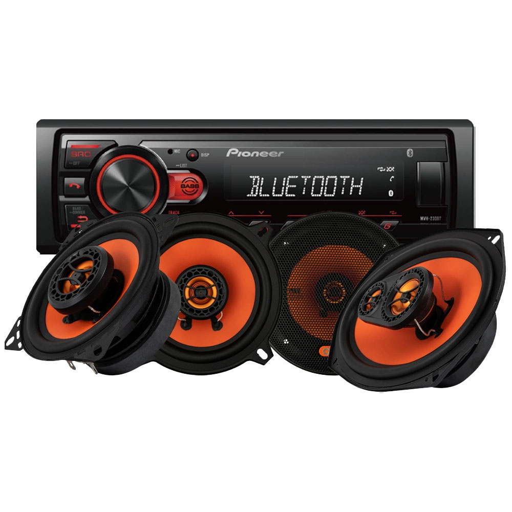 Pioneer MVH-230BT & GAS MAD X1-Lautsprecher, Autoradio-Set