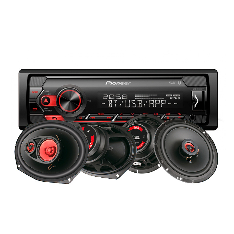 Pioneer MVH-S320BT & Bass Habit Play-Lautsprecher