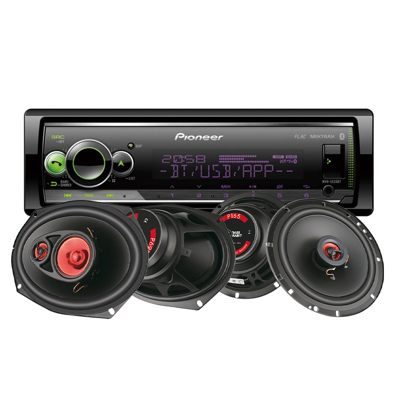 Pioneer MVH-S520BT & Bass Habit Play-Lautsprecher