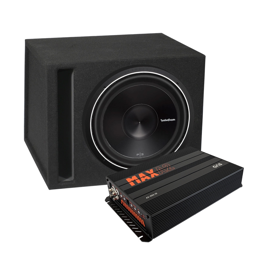 Rockford Fosgate P3D4-15 im Gehäuse mit Verstärker, Bass-Paket