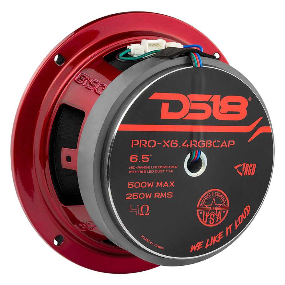4er-Pack DS18 PRO-X6.4RGBCAP mit PRO-TW1L, SPL-Kit mit RGB-LED-Beleuchtung