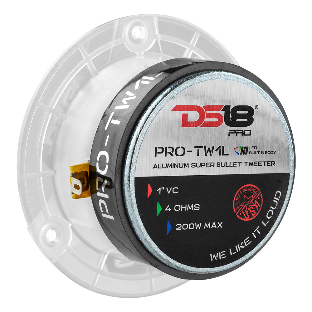 4er-Pack DS18 PRO-X6.4RGBCAP mit PRO-TW1L, SPL-Kit mit RGB-LED-Beleuchtung