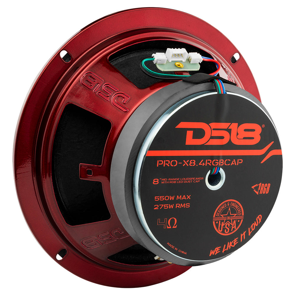 2er-Pack DS18 PRO-X8.4RGBCAP, 8-Zoll-Midbass mit RGB-LED-Beleuchtung