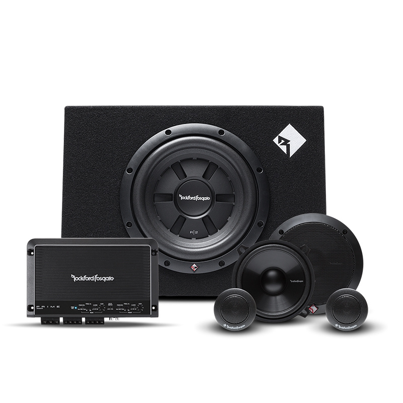 Rockford Fosgate R250X4 mit R2S-1X10 Subwoofergehäuse und Prime-Kitsystem
