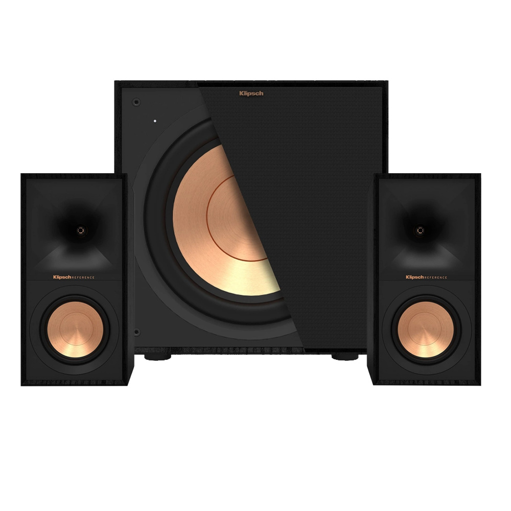 Klipsch R-40M und Klipsch R-101SW 2.1-Lautsprecherpaket, schwarz