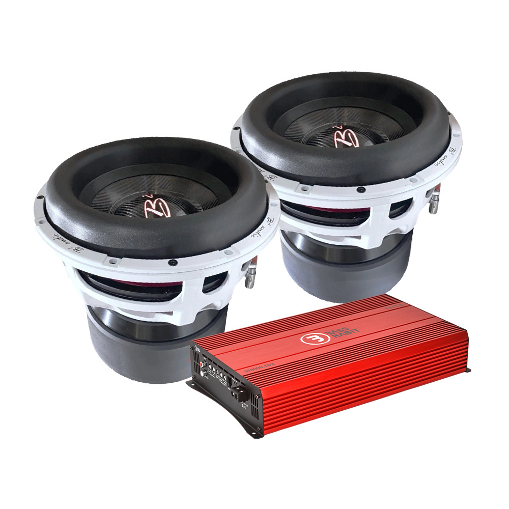 2er-Pack B² Audio RAGE XL 12D2 V2 mit Bass Habit SE8000.1D2, Basspaket