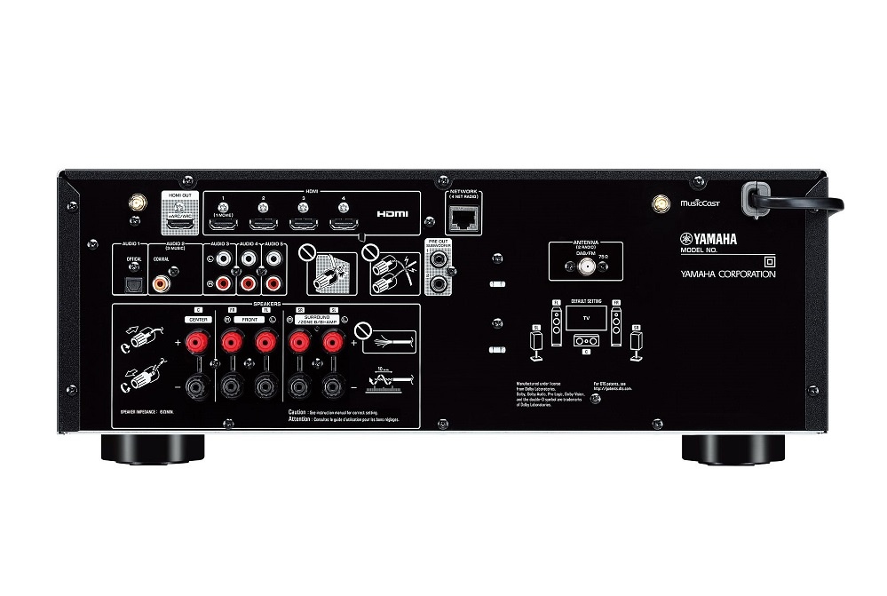 Yamaha RX-V4A & Klipsch Reference R-50M 5.1 Heimkino-Paket, schwarz
