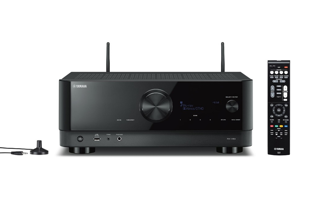 Yamaha RX-V6A & DLS Flatbox D-One 5.0 Heimkino-Paket, Klavierlackschwarz