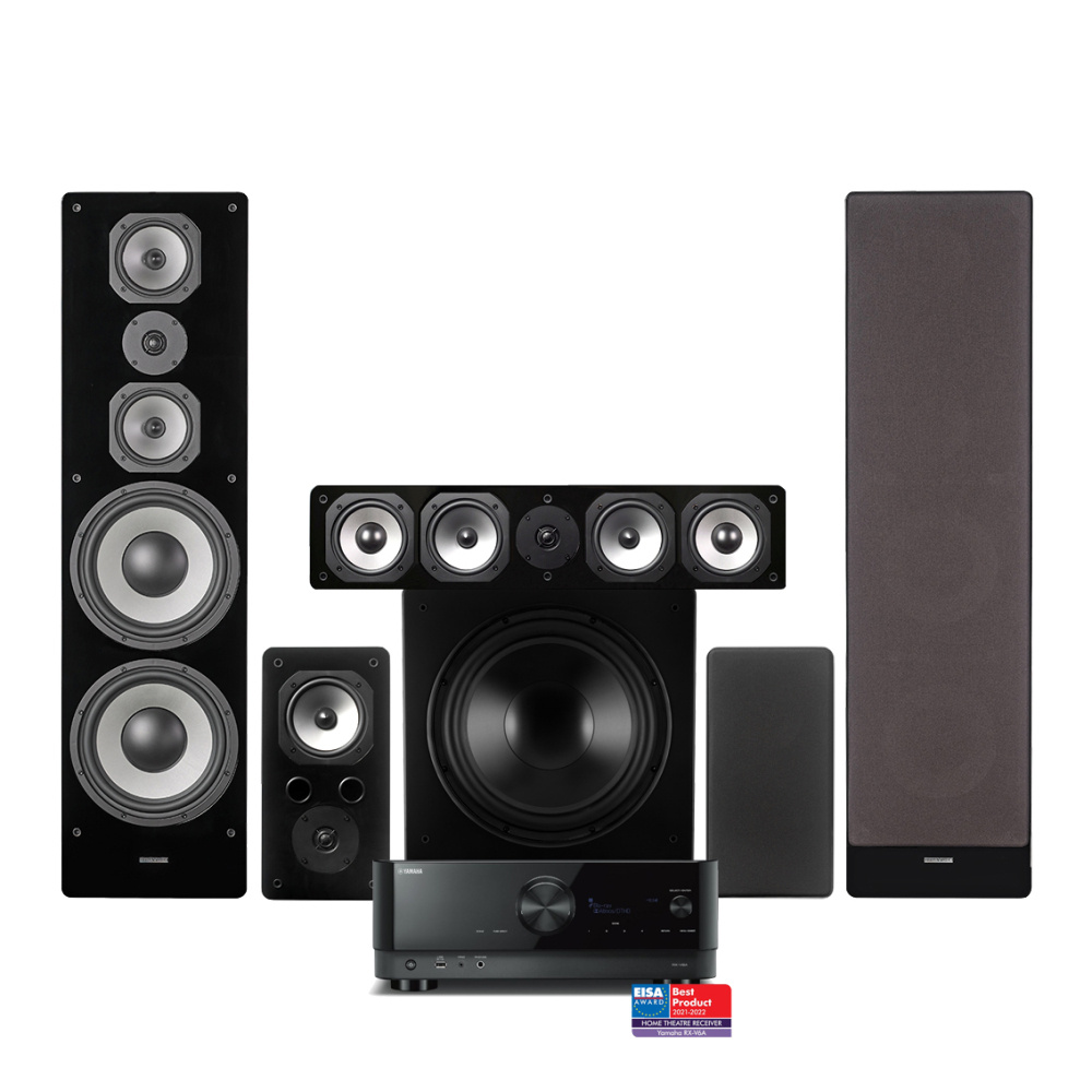 Yamaha RX-V6A & Dynavoice Challenger M-105 5.1 Heimkino-Paket, schwarz