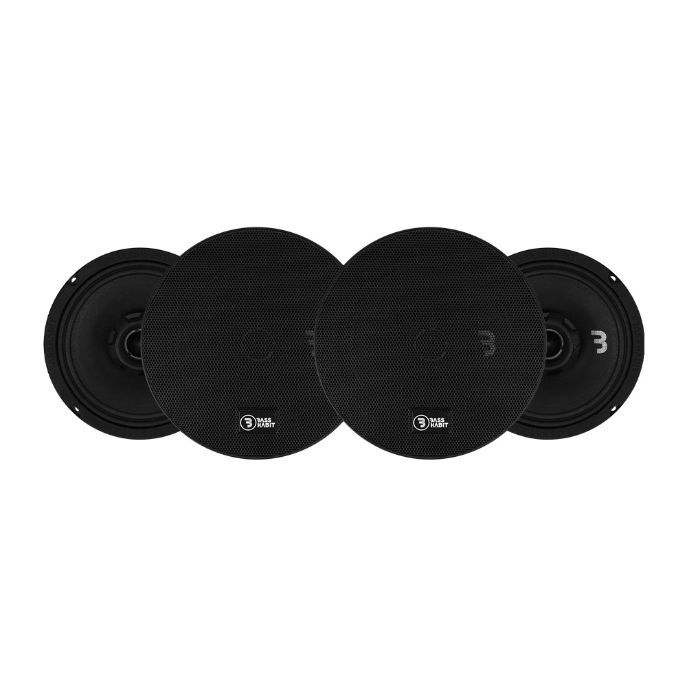 4er-Pack Bass Habit SPL Elite SE165CX, 6,5-Zoll-Koaxiallautsprecher