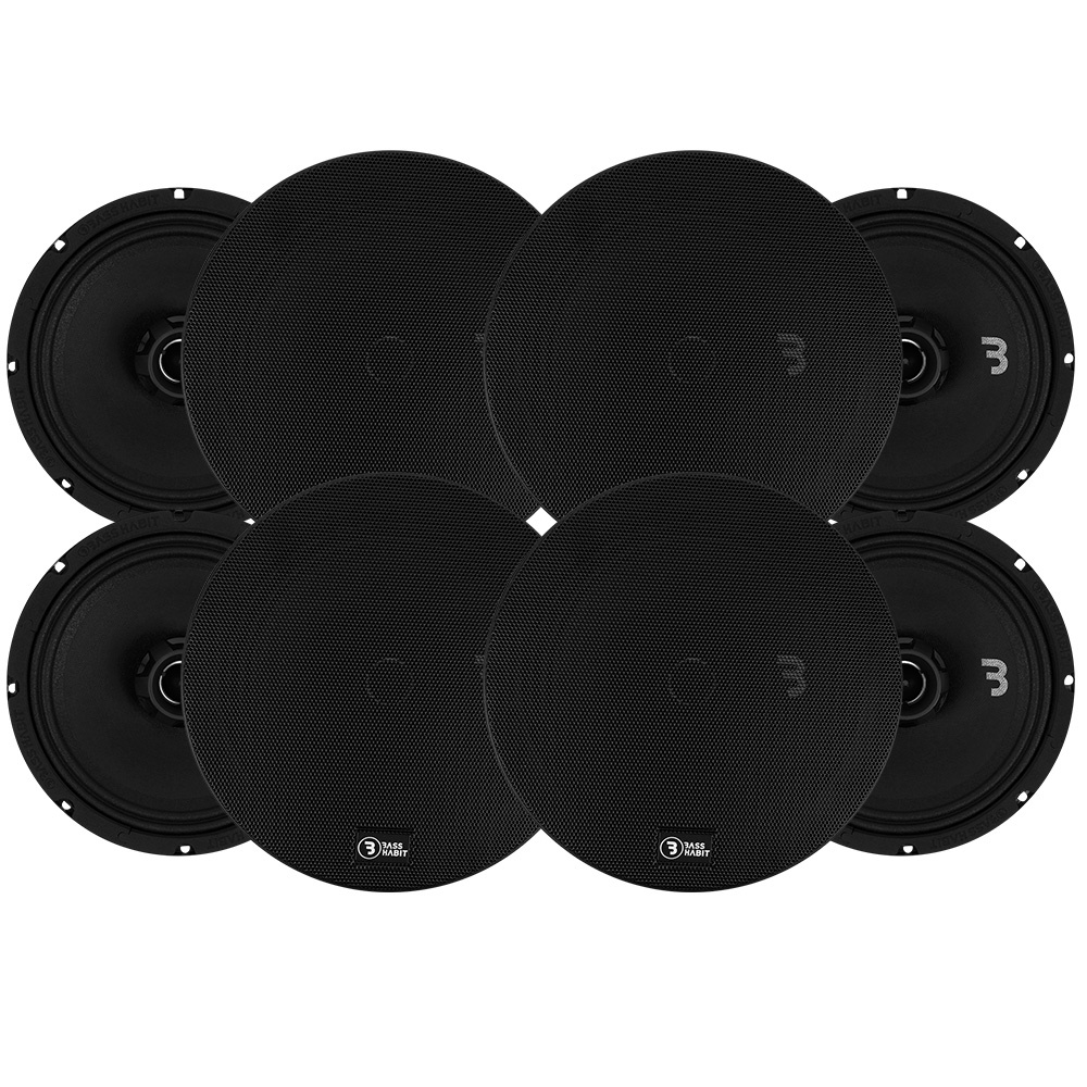 8er-Pack Bass Habit SPL Elite SE165CX, 6,5-Zoll-Koaxiallautsprecher