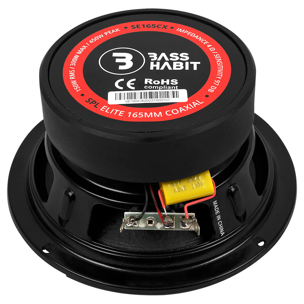 8er-Pack Bass Habit SPL Elite SE165CX, 6,5-Zoll-Koaxiallautsprecher