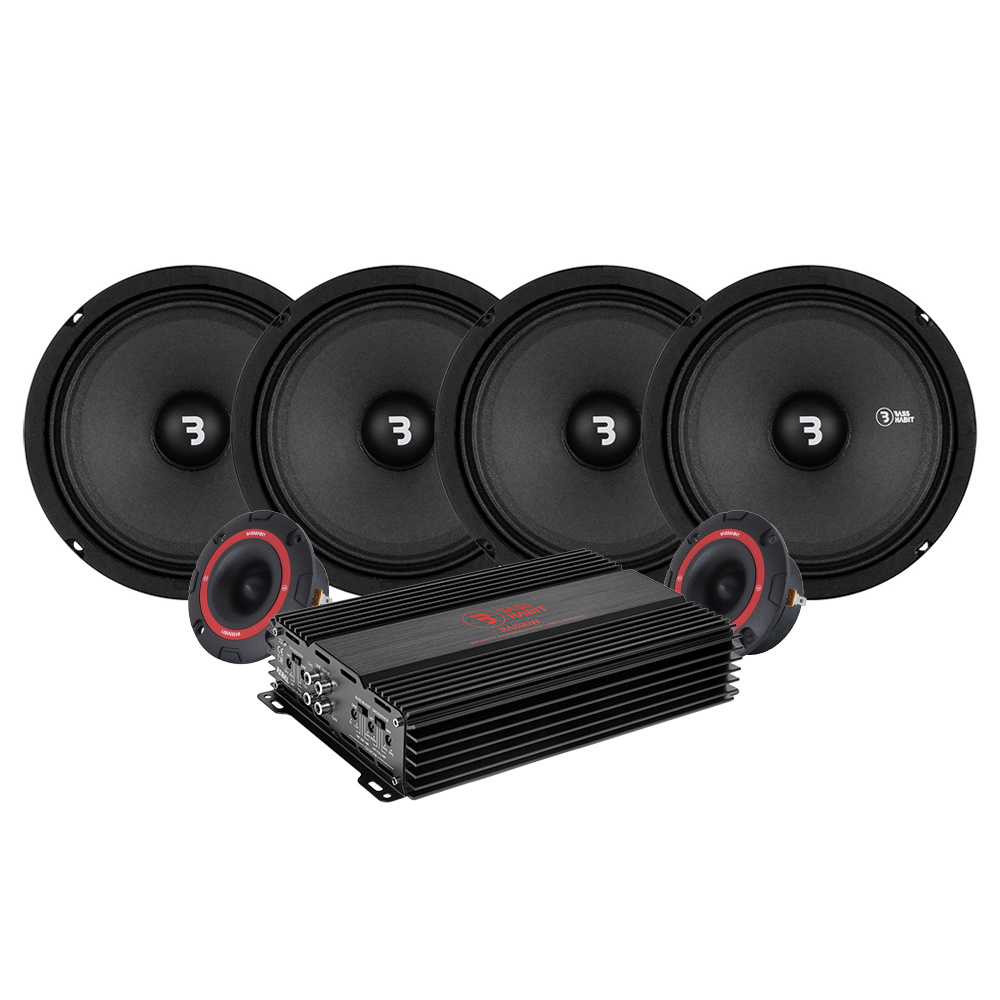 4er-Pack Bass Habit SP165M, SP25A & RA800W SPL-Paket, mittel