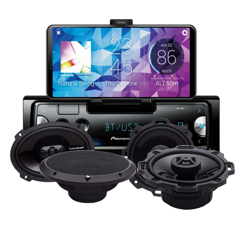 Pioneer SPH-10BT & Rockford Punch-Lautsprecher
