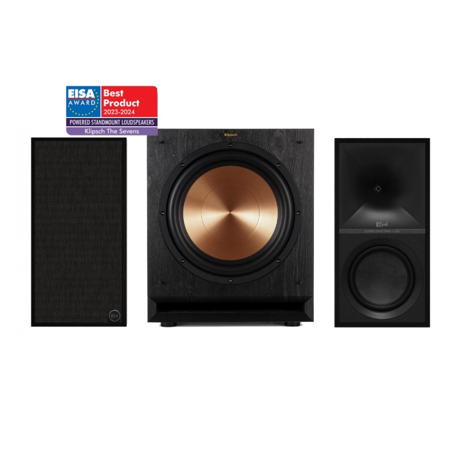 Klipsch The Sevens mit SPL-120, aktives 2.1-Lautsprecherpaket in Schwarz