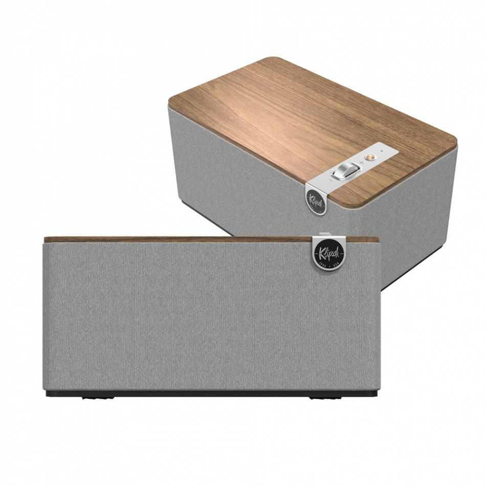 2er-Set Klipsch The Three Plus Bluetooth-Lautsprecher, Nussbaum