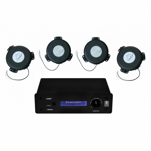 System One A50BT & 4 Stück Dayton Audio TT25-8, Bass-Shaker-Paket