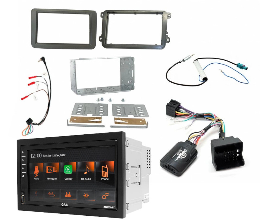 Einbausatz Volkswagen 2-DIN & GAS MAX MV240-BT