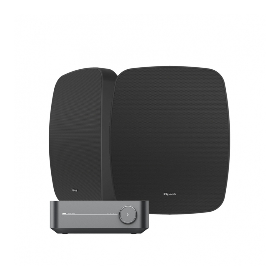 Klipsch RSM-525 in Schwarz mit Wiim Amp, Outdoor-Paket