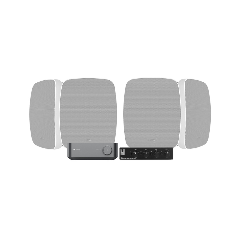 Klipsch RSM-525 in Weiß mit WiiM Amp und SC4B, Outdoor-Paket