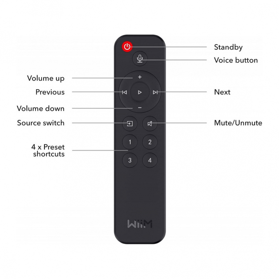 WiiM Pro mit WiiM Voice Remote Fernbedienung