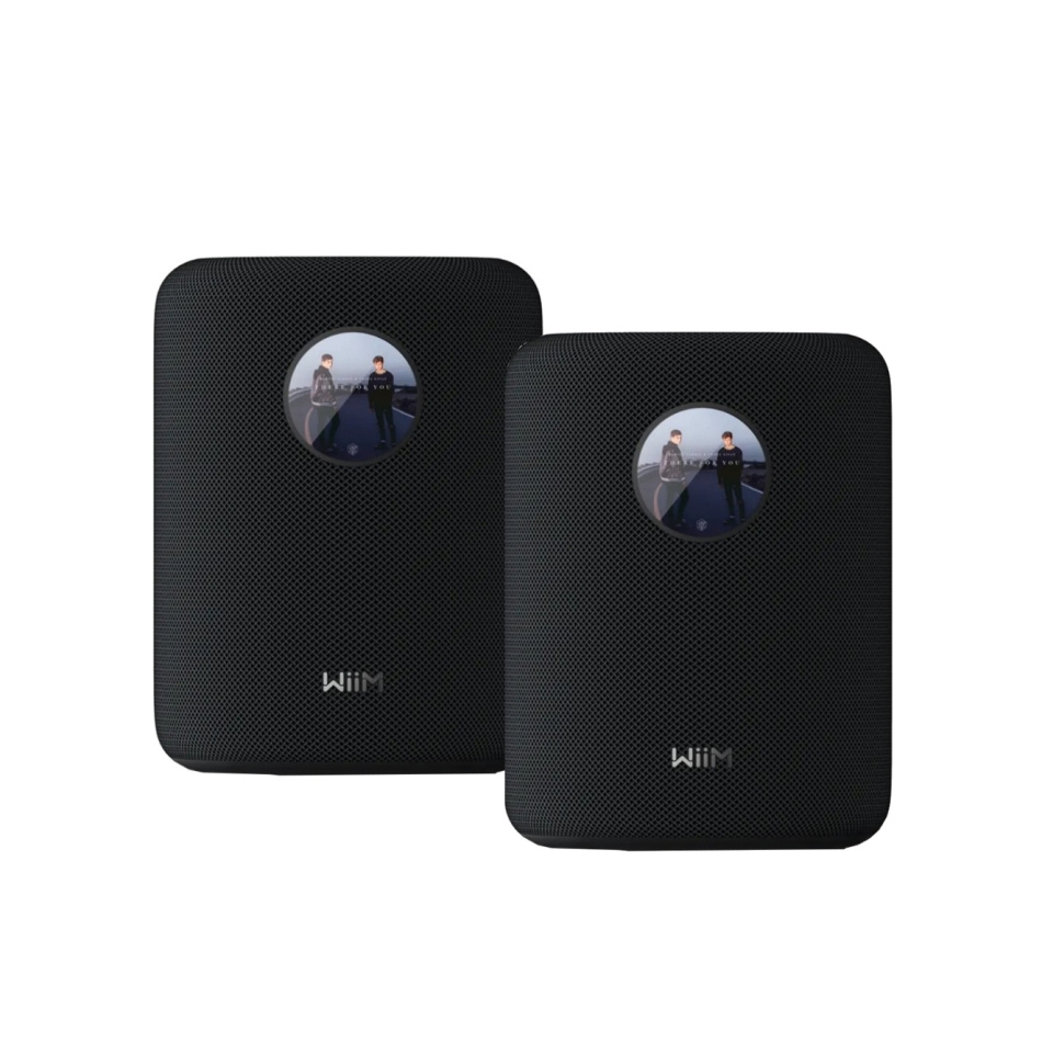 2er-Pack WiiM Sound smarte Lautsprecher mit Display, schwarz
