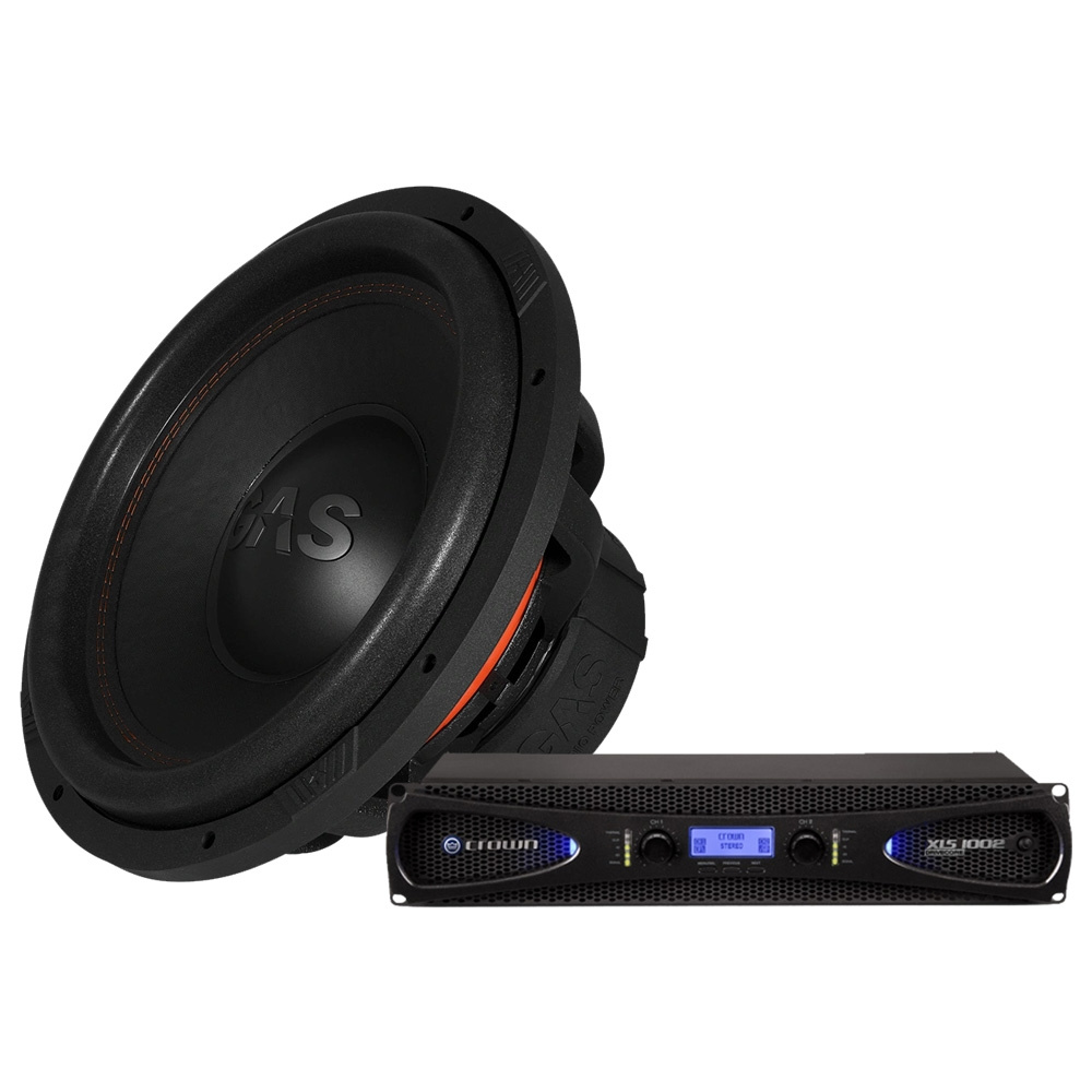 Crown XLS-1002 mit GAS MAX S1-15D2, DIY-Subwoofer-Set