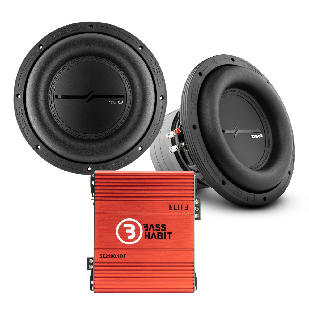 2er-Pack DS18 ZXI10.4D & Bass Habit SPL ELITE 2100.1D, Bass-Set