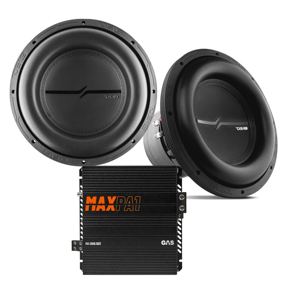 2er-Pack DS18 ZXI12.2D & GAS MAX PA1-3000.1DZ2, Bass-Set